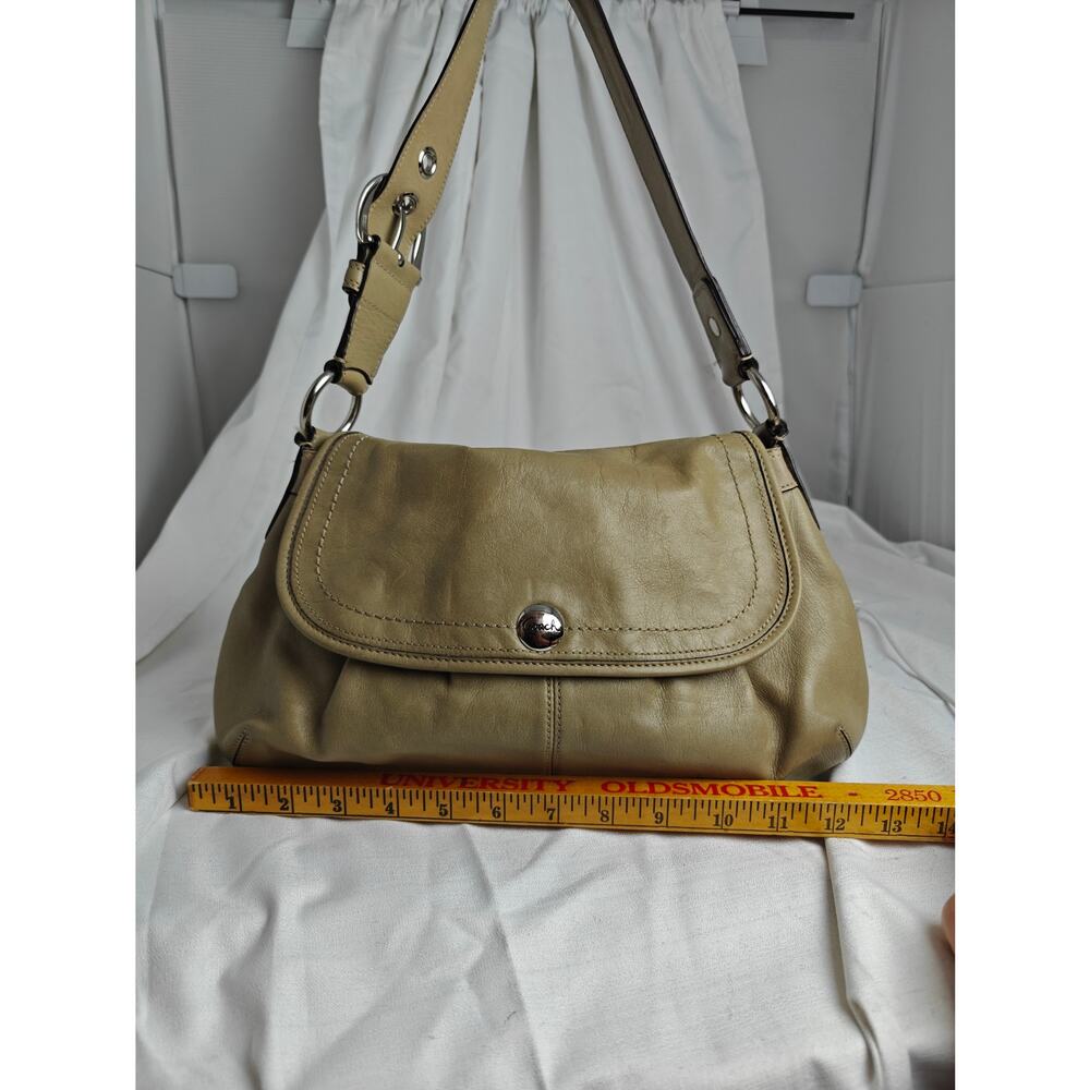 Coach Taupe Beige Stone Tan SOHO PLEATED shoulder bag purse D1193-Z18388 - Picture 13 of 15